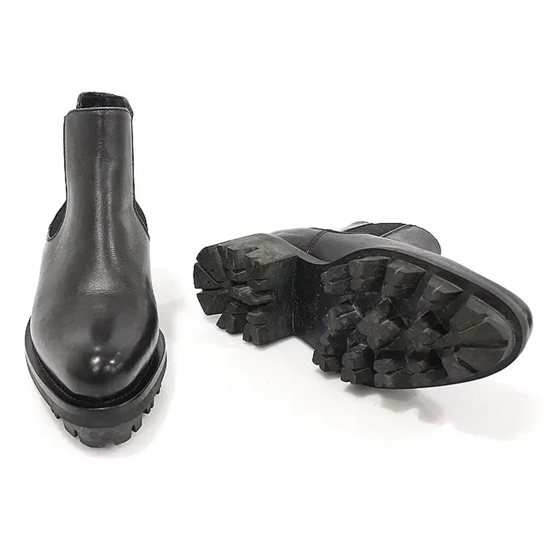 프라다 블랙 브러쉬드 레더 앵클 첼시 여성 부츠 CO26139PR 상품이미지5