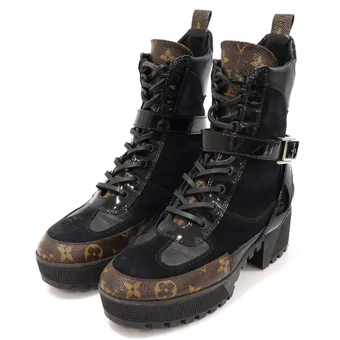 루이비통 블랙 스웨이드 플랫폼 데저트 여성 앵클 부츠 CO38795LV 상품이미지2