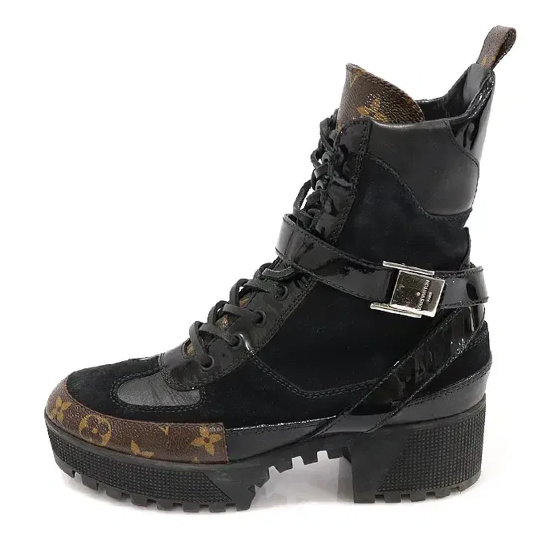 루이비통 블랙 스웨이드 플랫폼 데저트 여성 앵클 부츠 CO38795LV 상품이미지3