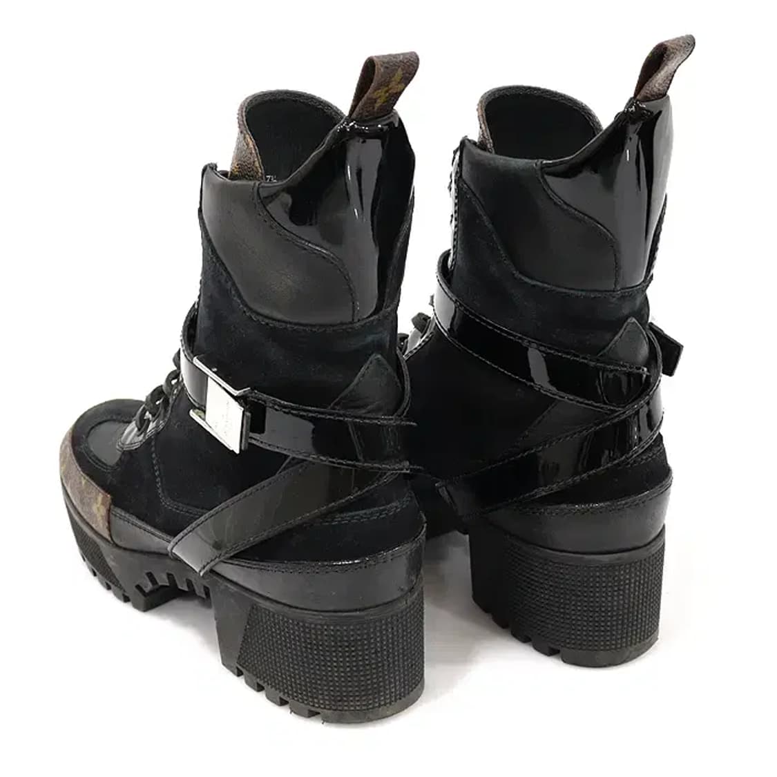 루이비통 블랙 스웨이드 플랫폼 데저트 여성 앵클 부츠 CO38795LV 상품이미지4