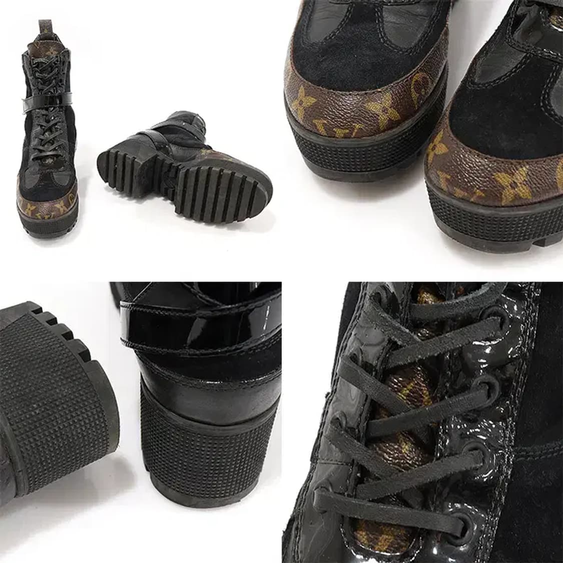 루이비통 블랙 스웨이드 플랫폼 데저트 여성 앵클 부츠 CO38795LV 상품이미지5