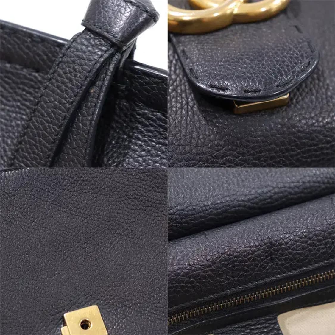 구찌 421890 블랙 레더 GG 마몽 스몰 탑 핸들 EP13709GU 상품이미지6