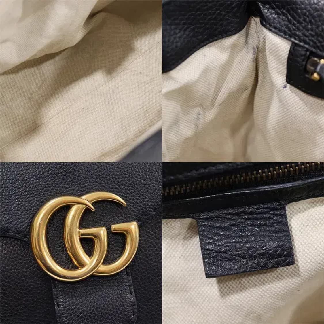 구찌 421890 블랙 레더 GG 마몽 스몰 탑 핸들 EP13709GU 상품이미지7