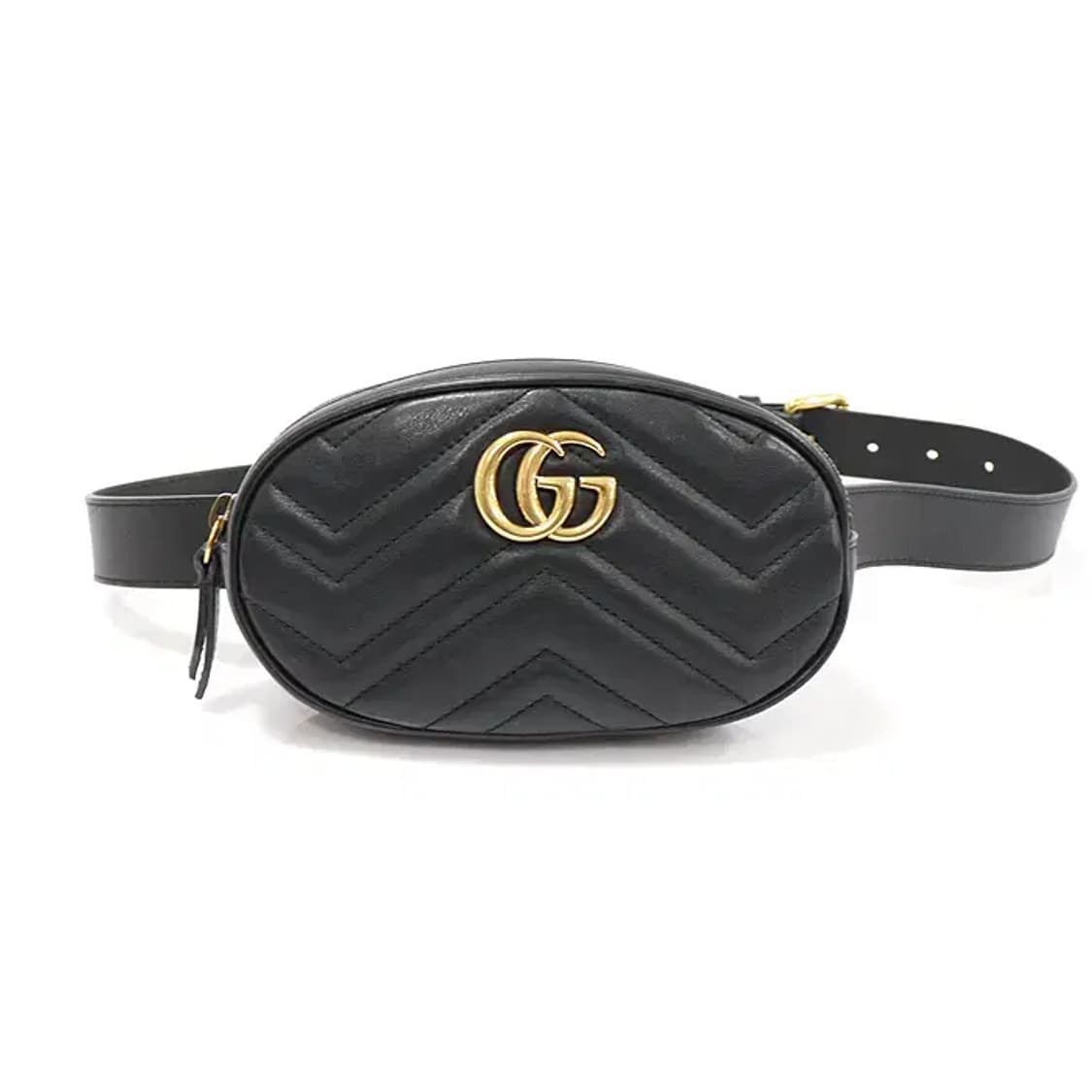 구찌 476434 블랙 금장 GG 마몽 힙색 벨트백 EP93964GU 상품이미지1