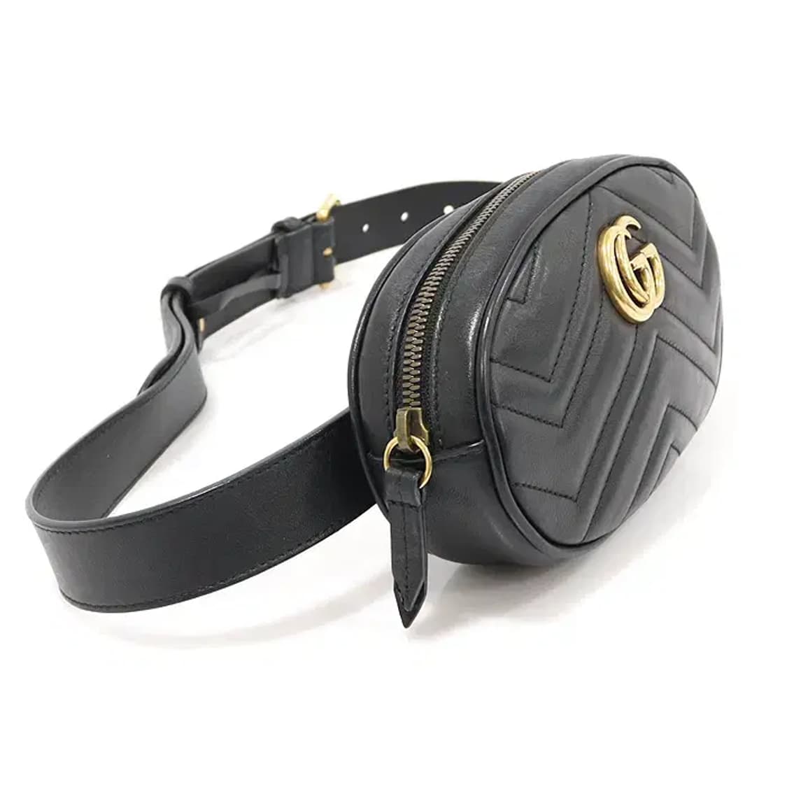 구찌 476434 블랙 금장 GG 마몽 힙색 벨트백 EP93964GU 상품이미지2