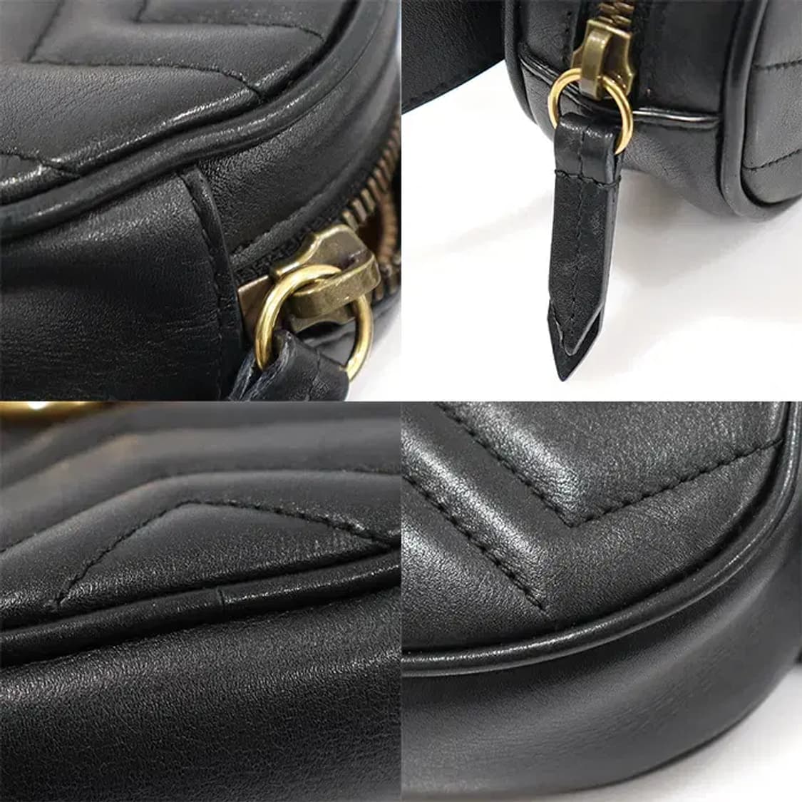 구찌 476434 블랙 금장 GG 마몽 힙색 벨트백 EP93964GU 상품이미지6