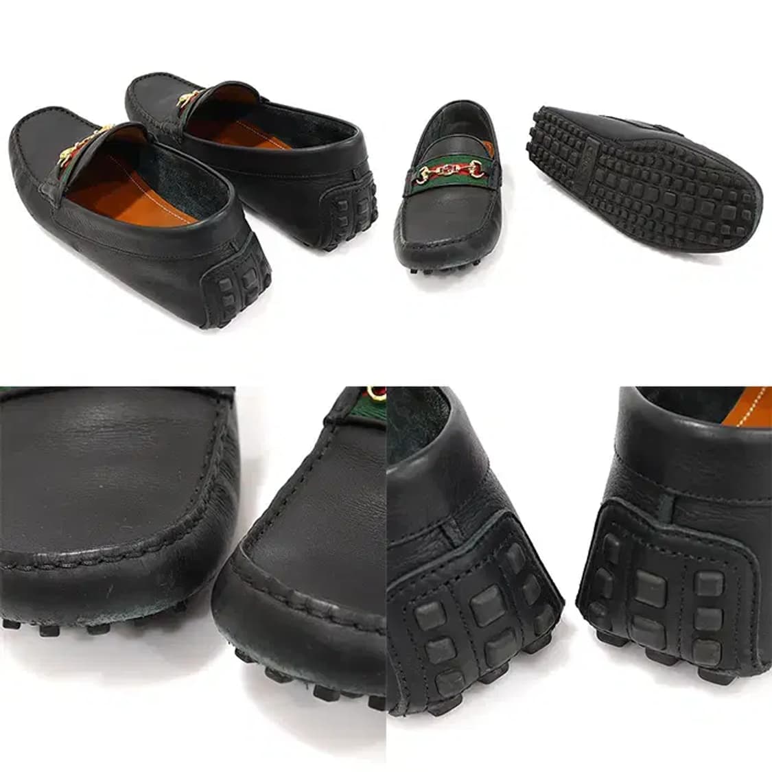 구찌 624698 블랙 레더 홀스빗 드라이빙 남성 로퍼 EP80743GU 상품이미지5