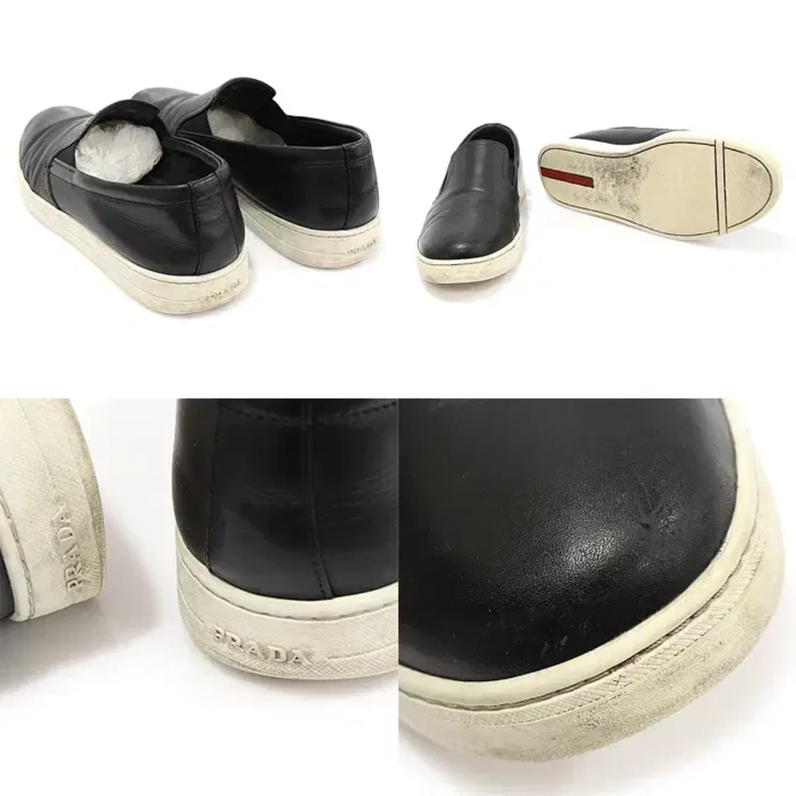 프라다 4D2733 블랙 레더 남성 슬립온 스니커즈 CO87254PR 상품이미지6