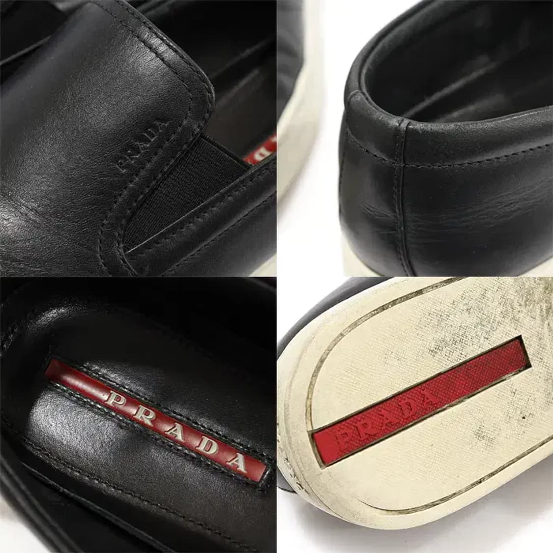 프라다 4D2733 블랙 레더 남성 슬립온 스니커즈 CO87254PR 상품이미지7