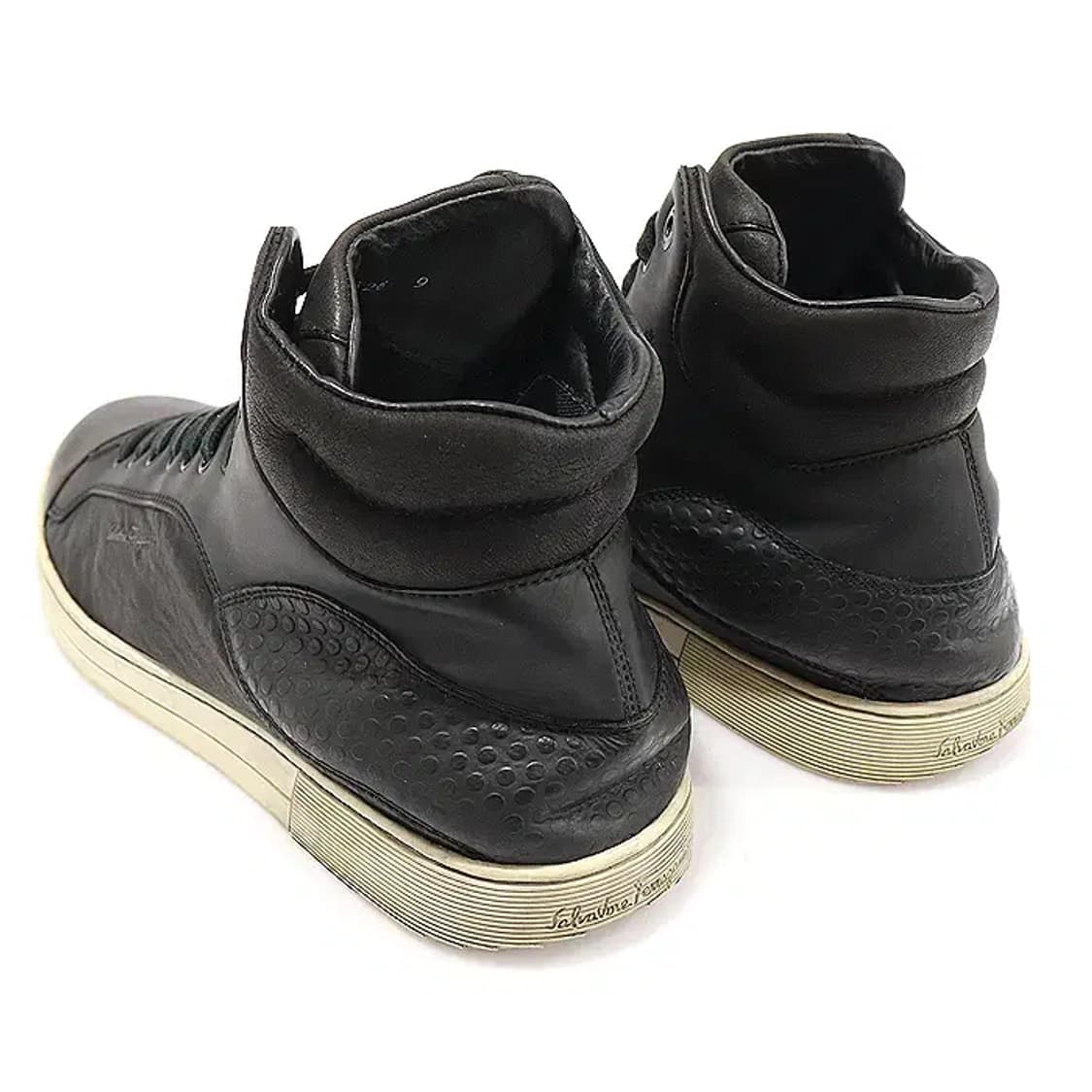 페라가모 블랙 레더 브라운 캡 토 하이탑 남성 스니커즈 CO06285FE 상품이미지4