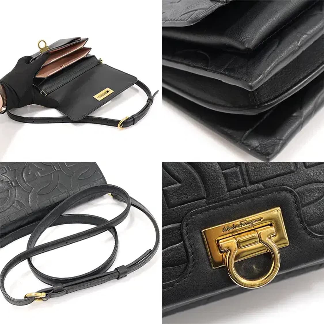 페라가모 21 I308 금장 간치니 트리폴리오 크로스백 EP70428FE 상품이미지6