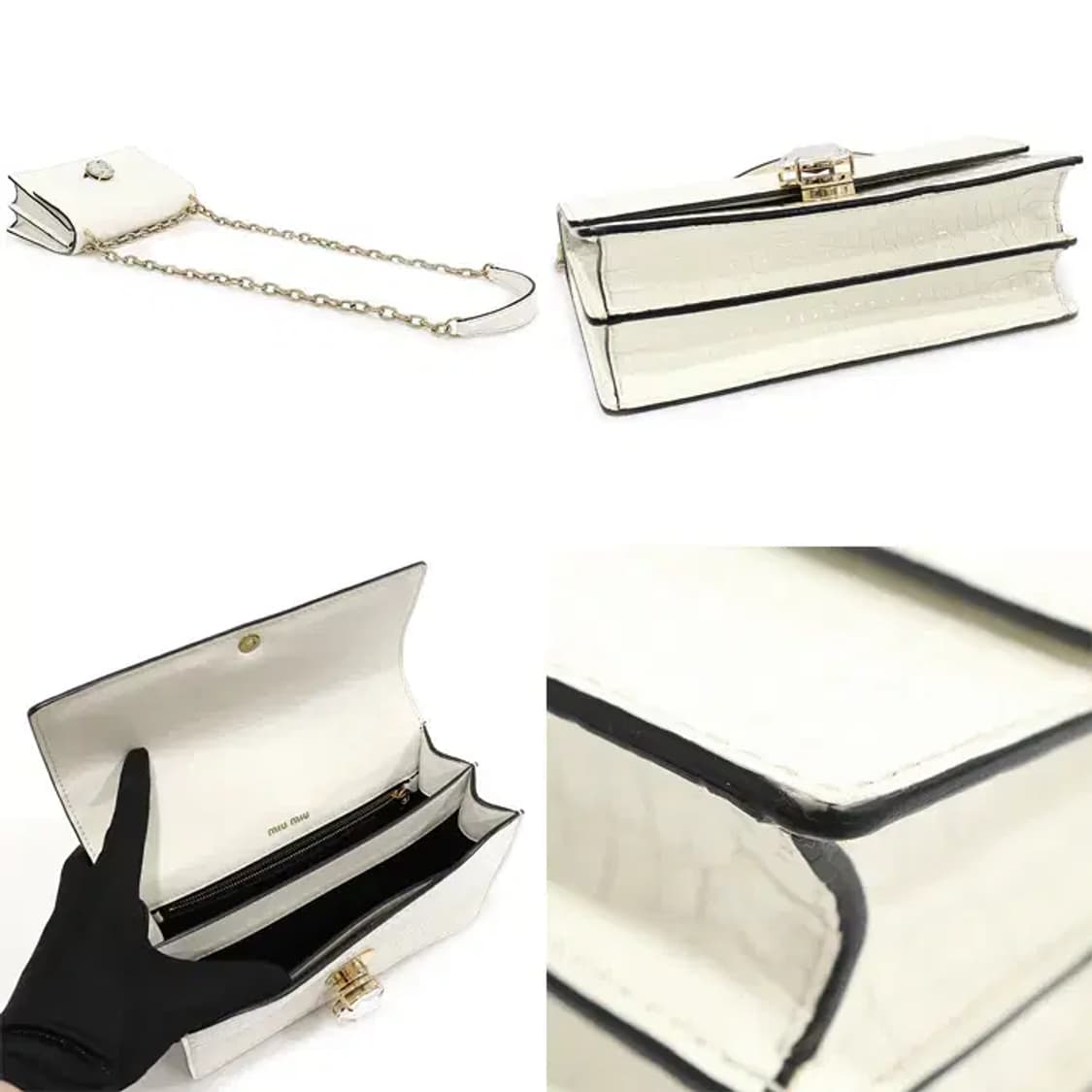 미우미우 5BD130 크로커다일 크리스탈 체인 숄더백 CO57183MIU 상품이미지5