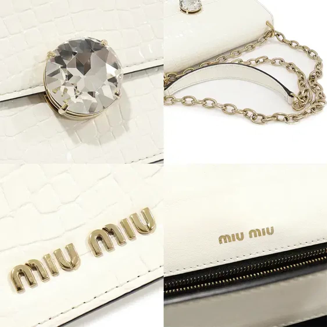 미우미우 5BD130 크로커다일 크리스탈 체인 숄더백 CO57183MIU 상품이미지7