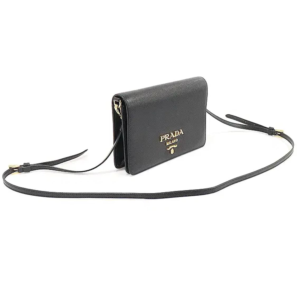 프라다 1BP019 블랙 사피아노 금장 미니 크로스백 CO56979PR 상품이미지2
