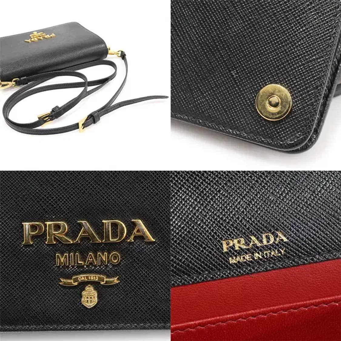 프라다 1BP019 블랙 사피아노 금장 미니 크로스백 CO56979PR 상품이미지7