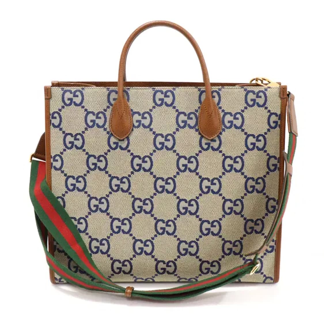 구찌 678839 점보 GG 캔버스 브라운 레더 토트 EP72846GU 상품이미지1