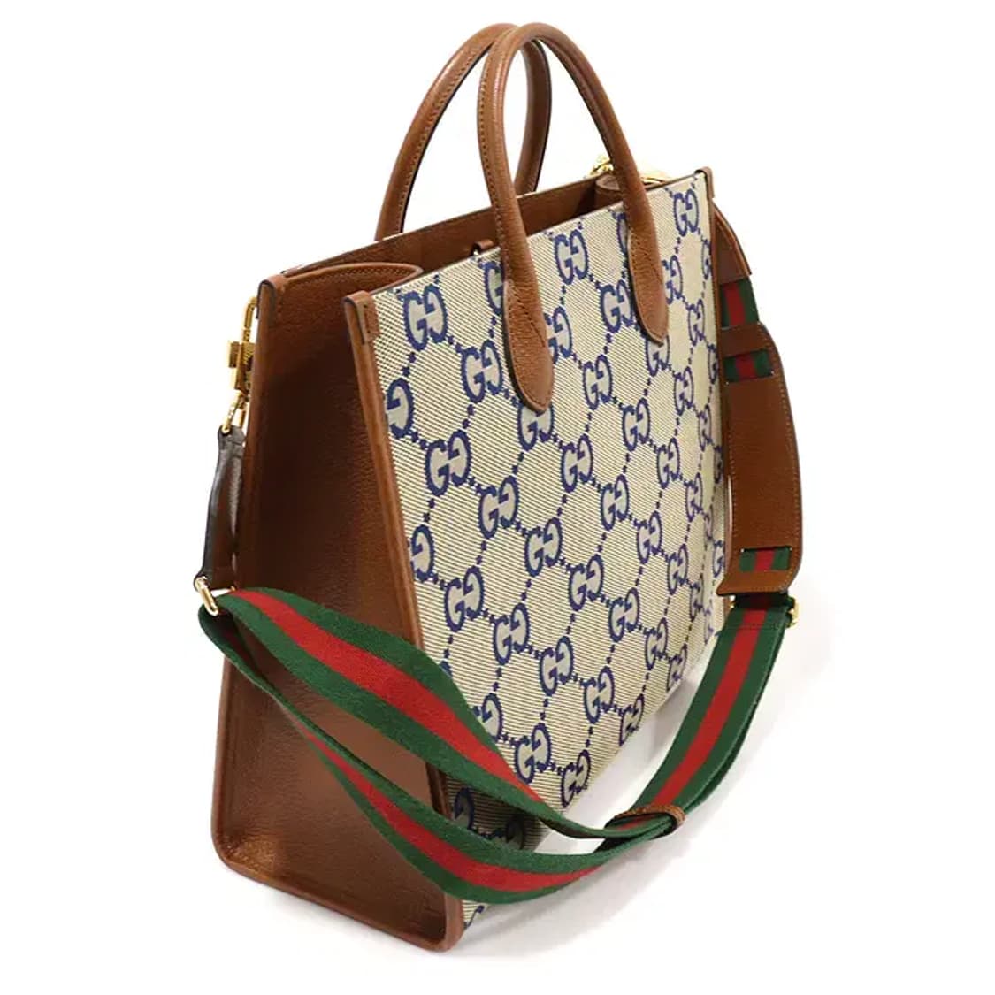 구찌 678839 점보 GG 캔버스 브라운 레더 토트 EP72846GU 상품이미지3