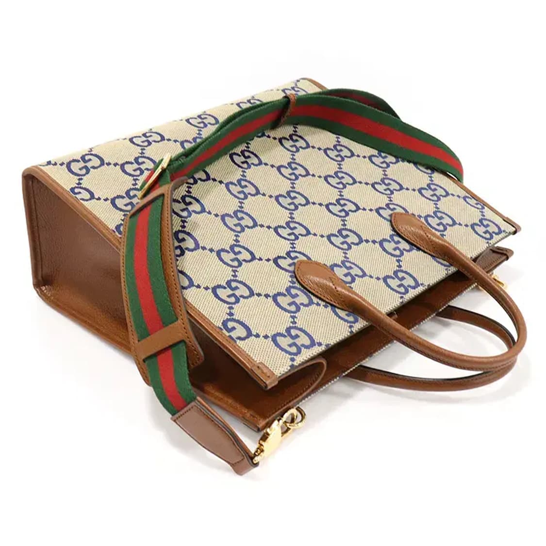 구찌 678839 점보 GG 캔버스 브라운 레더 토트 EP72846GU 상품이미지4