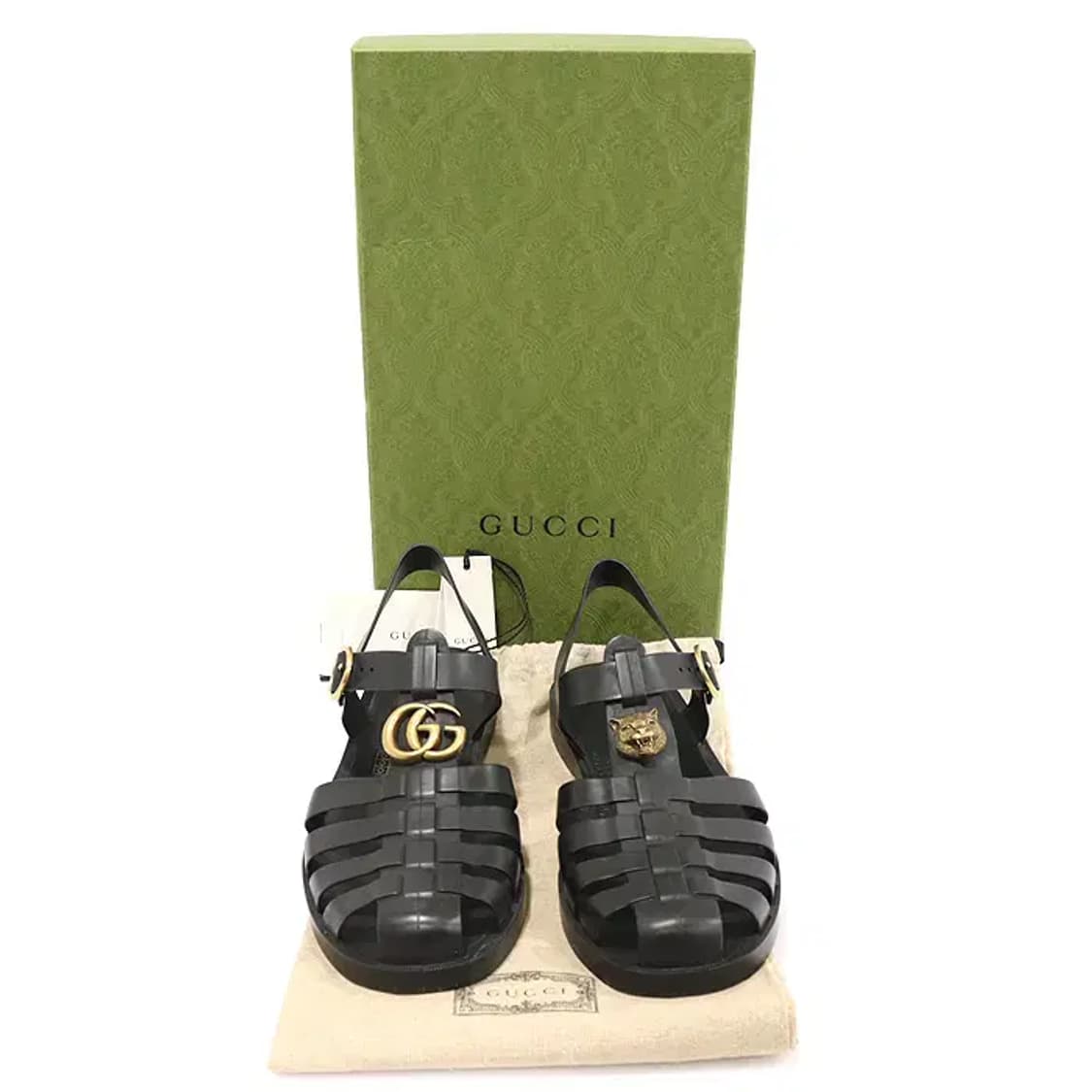 구찌 463463 블랙 러버 더블 G 스트랩 남성 샌들 EP85747GU 상품이미지2