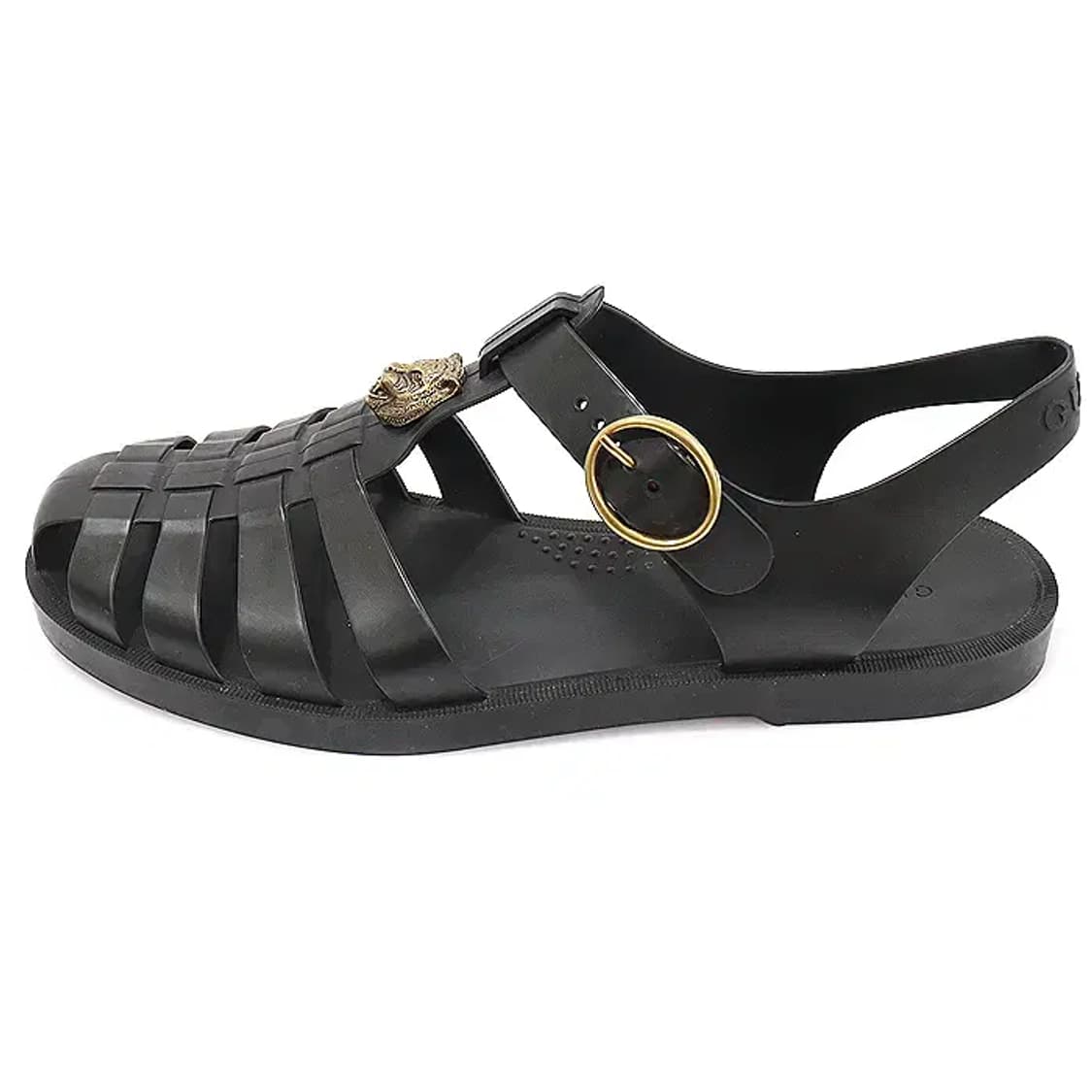 구찌 463463 블랙 러버 더블 G 스트랩 남성 샌들 EP85747GU 상품이미지4