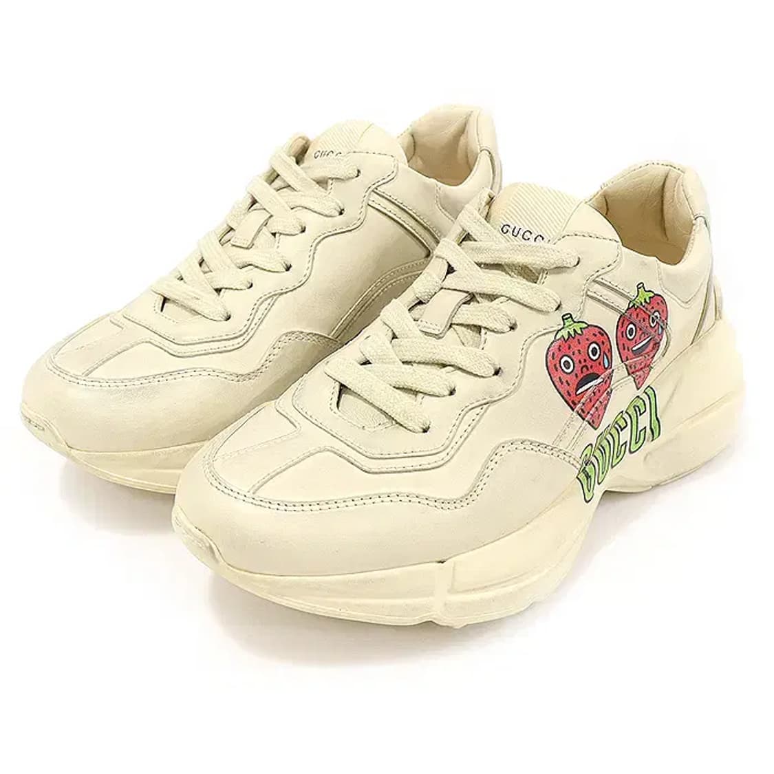 구찌 703814 아이보리 레더 라이톤 여성 스니커즈 CO93794GU 상품이미지2