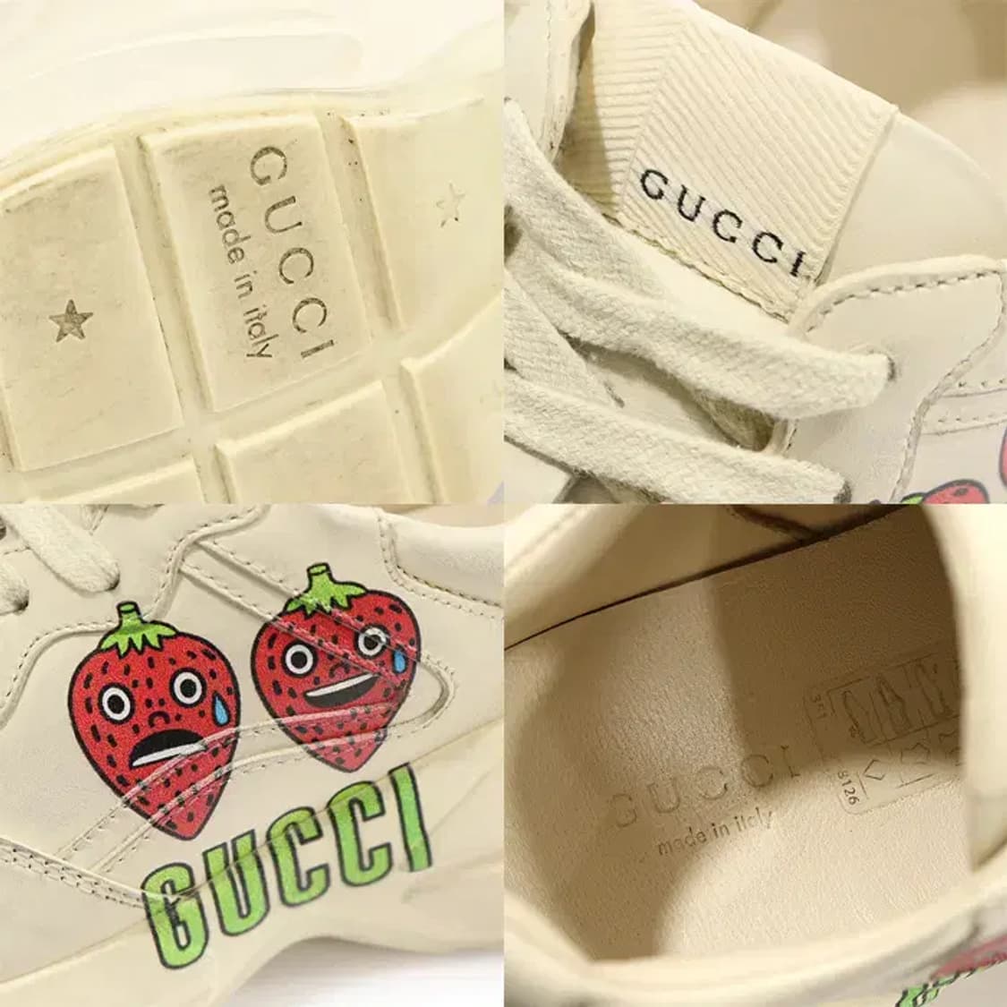 구찌 703814 아이보리 레더 라이톤 여성 스니커즈 CO93794GU 상품이미지7