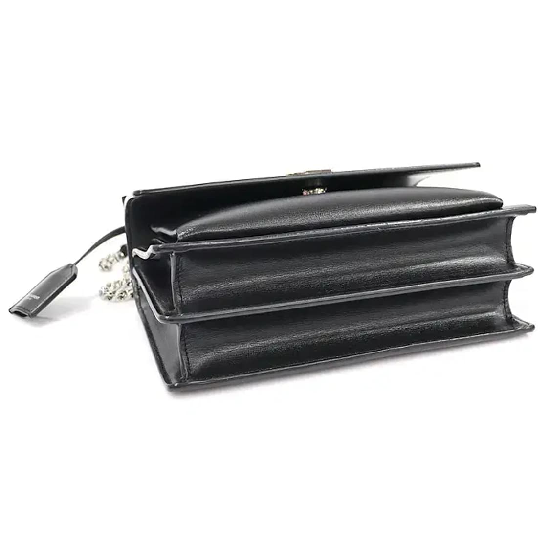 생로랑 442906 블랙 은장 체인 선셋 미듐 숄더백 EP82592YSL 상품이미지5