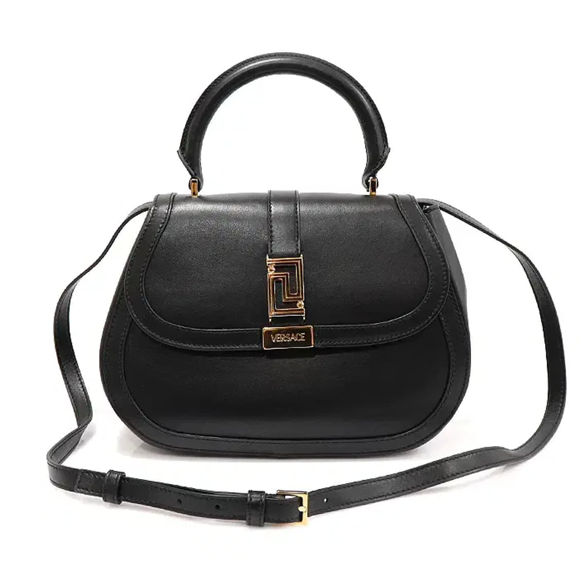 베르사체 1012105 블랙 카프스킨 금장 탑핸들 CO77091VE 상품이미지1