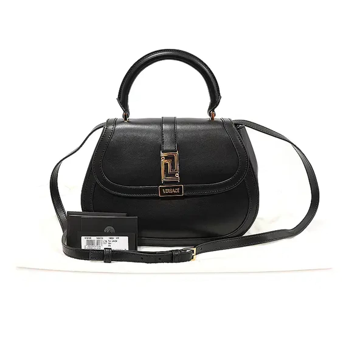 베르사체 1012105 블랙 카프스킨 금장 탑핸들 CO77091VE 상품이미지2