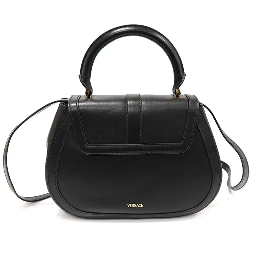 베르사체 1012105 블랙 카프스킨 금장 탑핸들 CO77091VE 상품이미지4