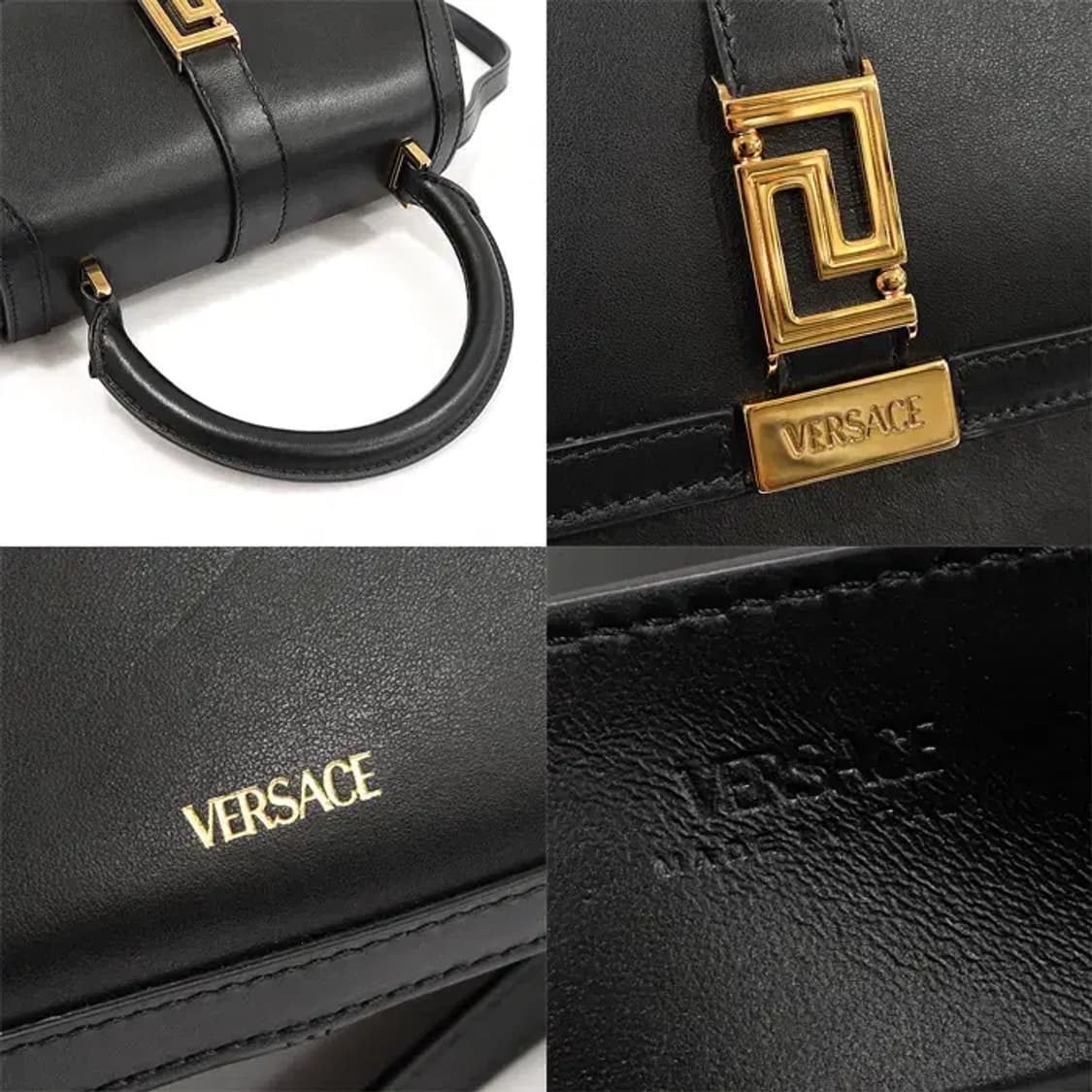 베르사체 1012105 블랙 카프스킨 금장 탑핸들 CO77091VE 상품이미지7