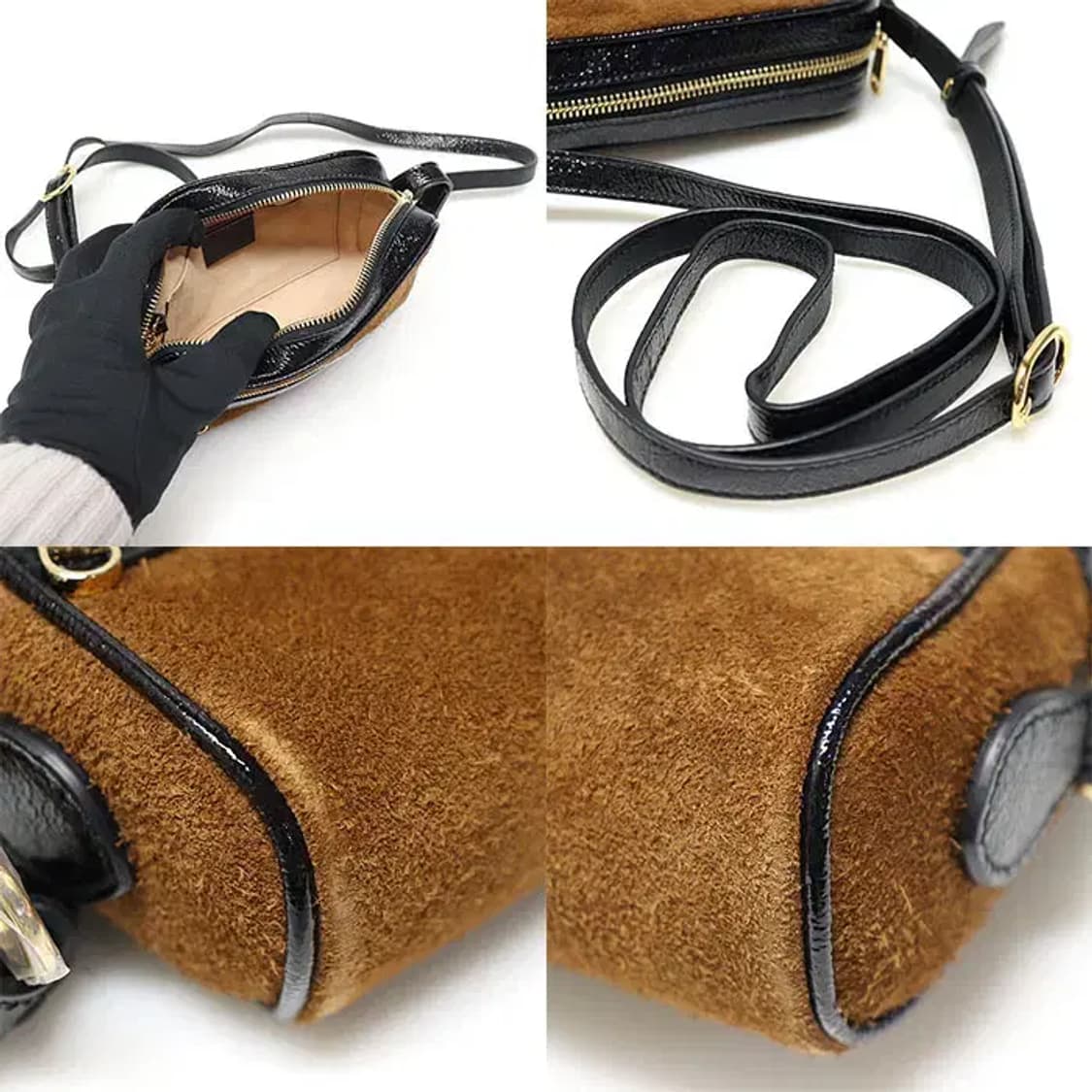 구찌 517350 브라운 스웨이드 오피디아 미니 크로스백 36508GU 상품이미지6