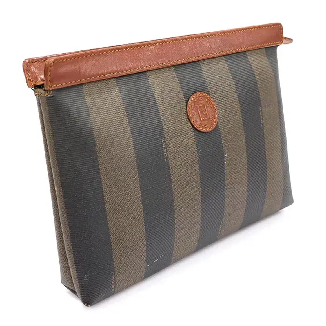 펜디 11808 PVC 페퀸 스트라이프 브라운 클러치 CO81312FD 상품이미지2