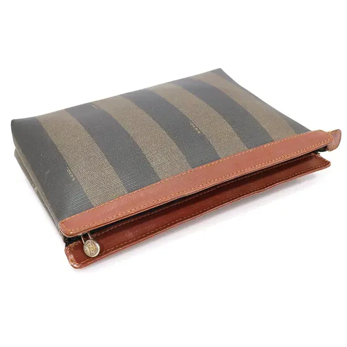 펜디 11808 PVC 페퀸 스트라이프 브라운 클러치 CO81312FD 상품이미지4