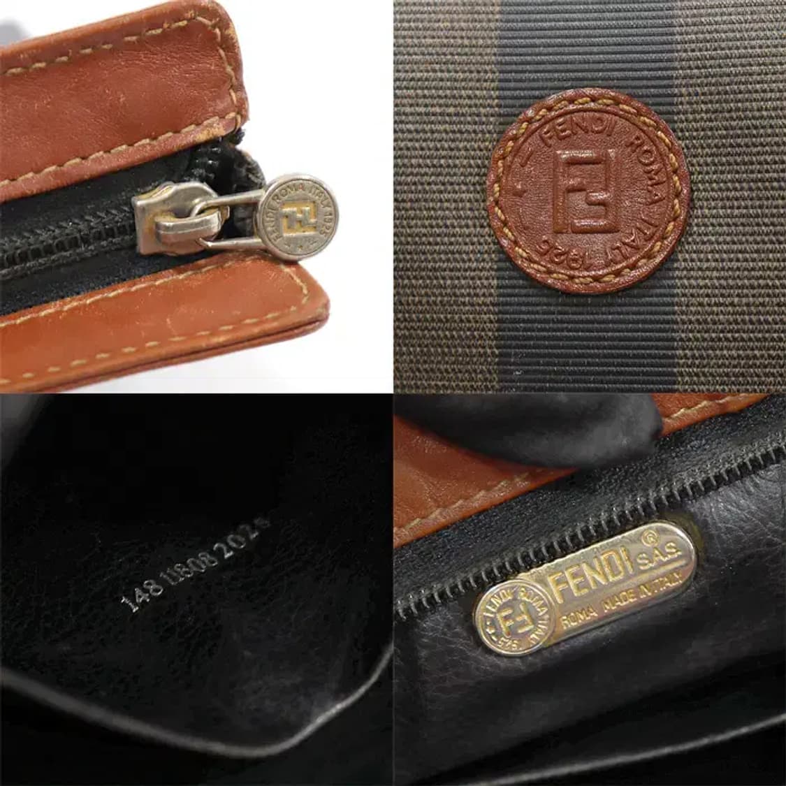 펜디 11808 PVC 페퀸 스트라이프 브라운 클러치 CO81312FD 상품이미지7