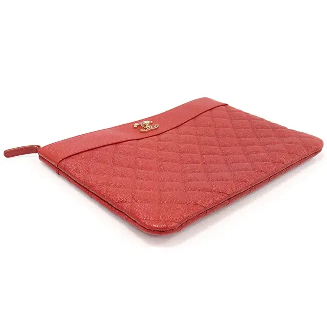 샤넬 A80992 레드 캐비어 금장 클래식 뉴미듐 클러치 57286CHC 상품이미지4