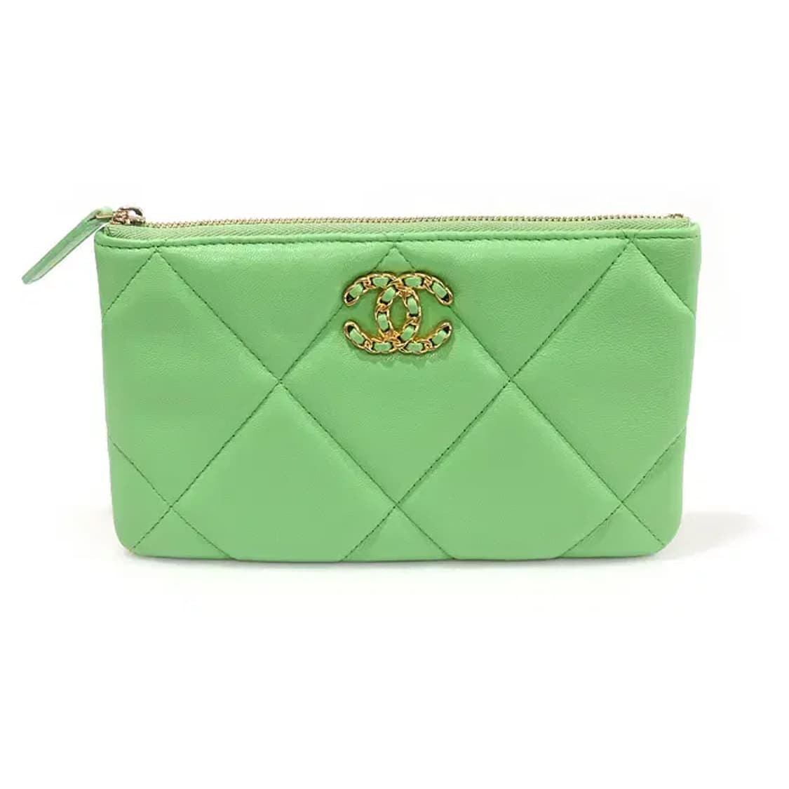 샤넬 AP1059 그린 고트스킨 금장 19 스몰 파우치 40515CHC 상품이미지1