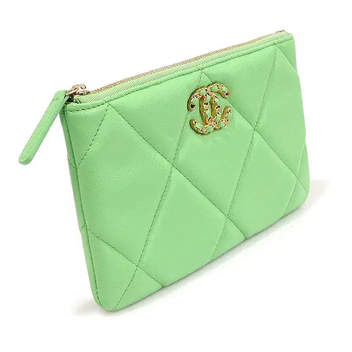샤넬 AP1059 그린 고트스킨 금장 19 스몰 파우치 40515CHC 상품이미지3