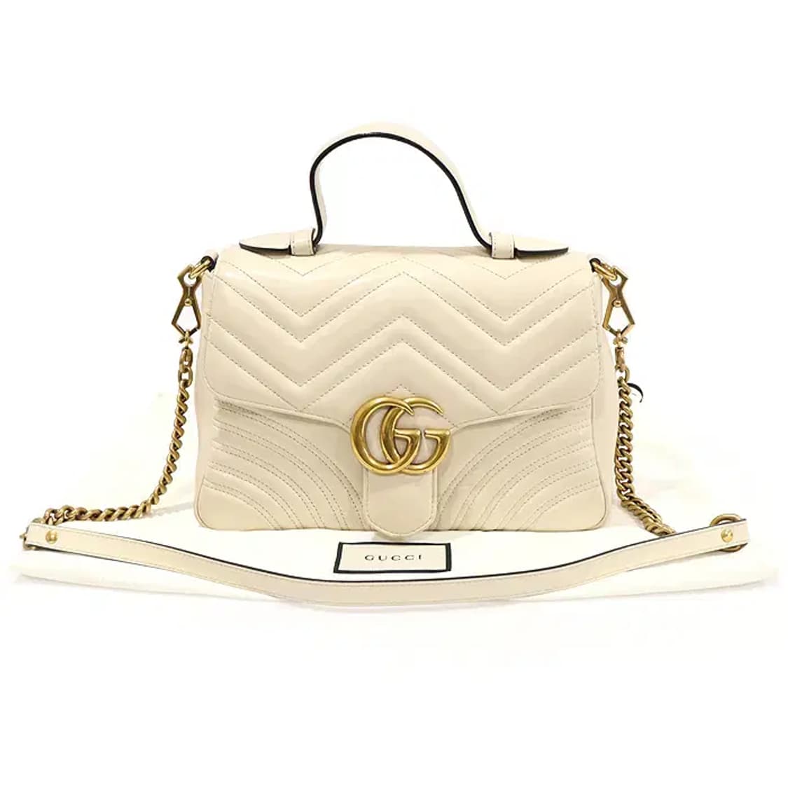 구찌 498110 GG 금장 체인 마몽 탑핸들 스몰 EP74761GU 상품이미지2