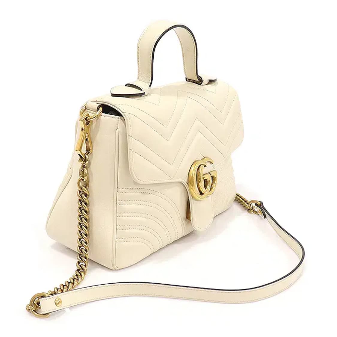 구찌 498110 GG 금장 체인 마몽 탑핸들 스몰 EP74761GU 상품이미지3