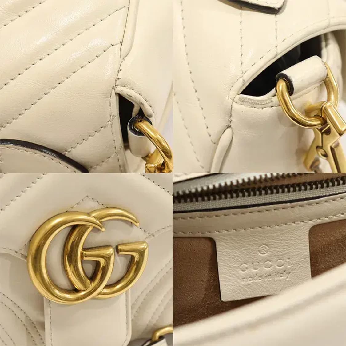 구찌 498110 GG 금장 체인 마몽 탑핸들 스몰 EP74761GU 상품이미지7