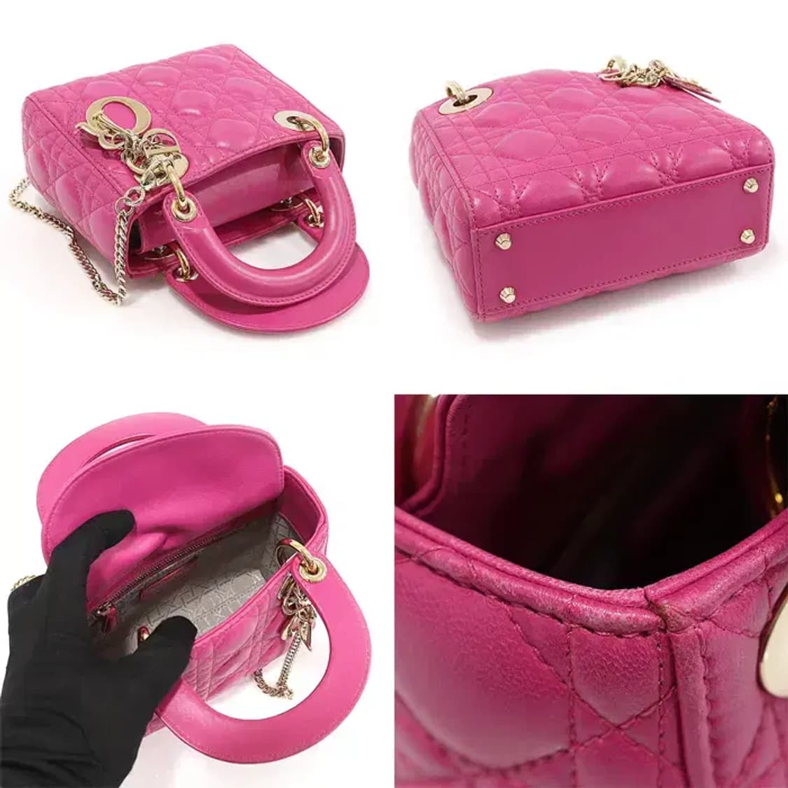 디올 M0505OCAL 핑크 까나쥬 레이디 디올 미니 CO81983CD 상품이미지4