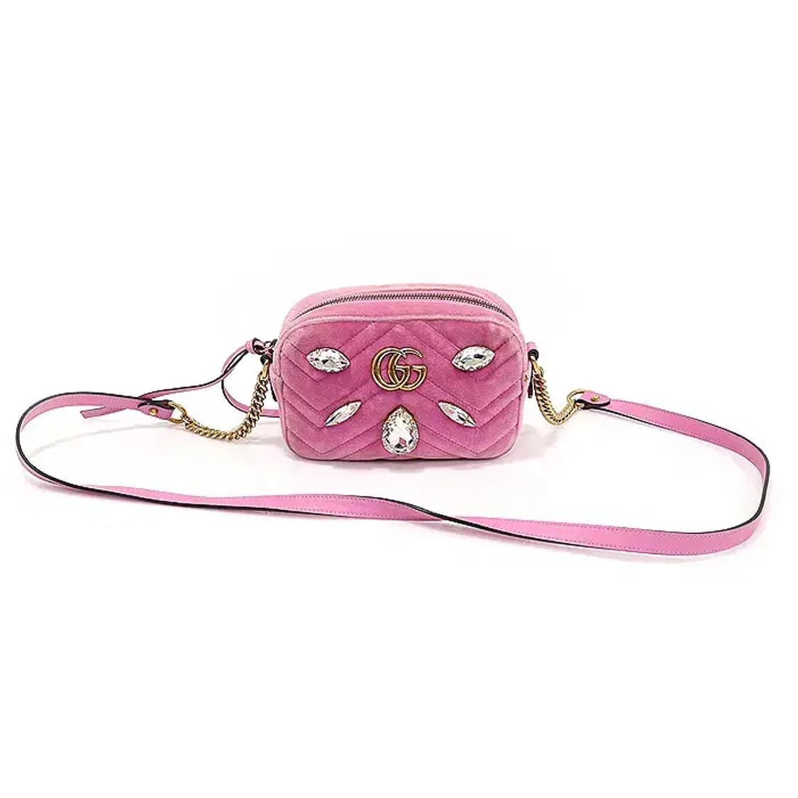 구찌 448065 핑크 벨벳 GG 마몽 크로스백 CO01865GU 상품이미지1