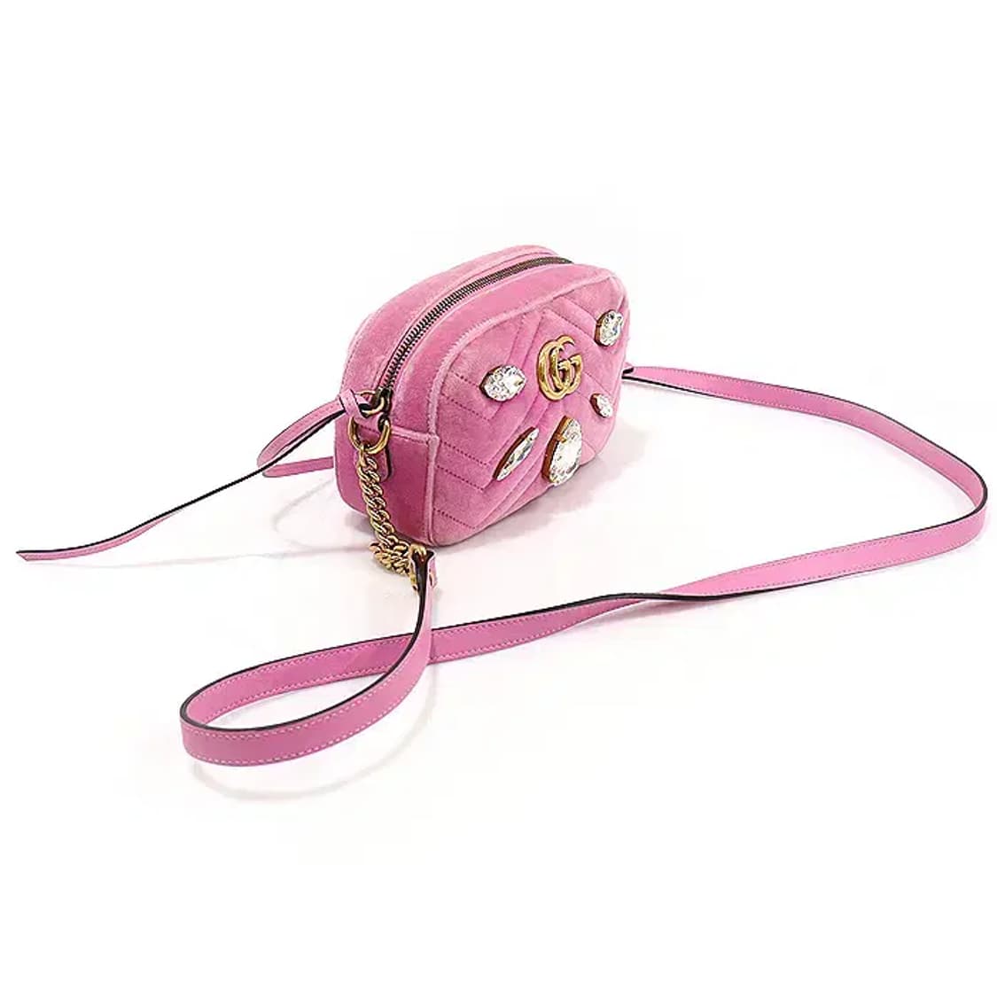구찌 448065 핑크 벨벳 GG 마몽 크로스백 CO01865GU 상품이미지2