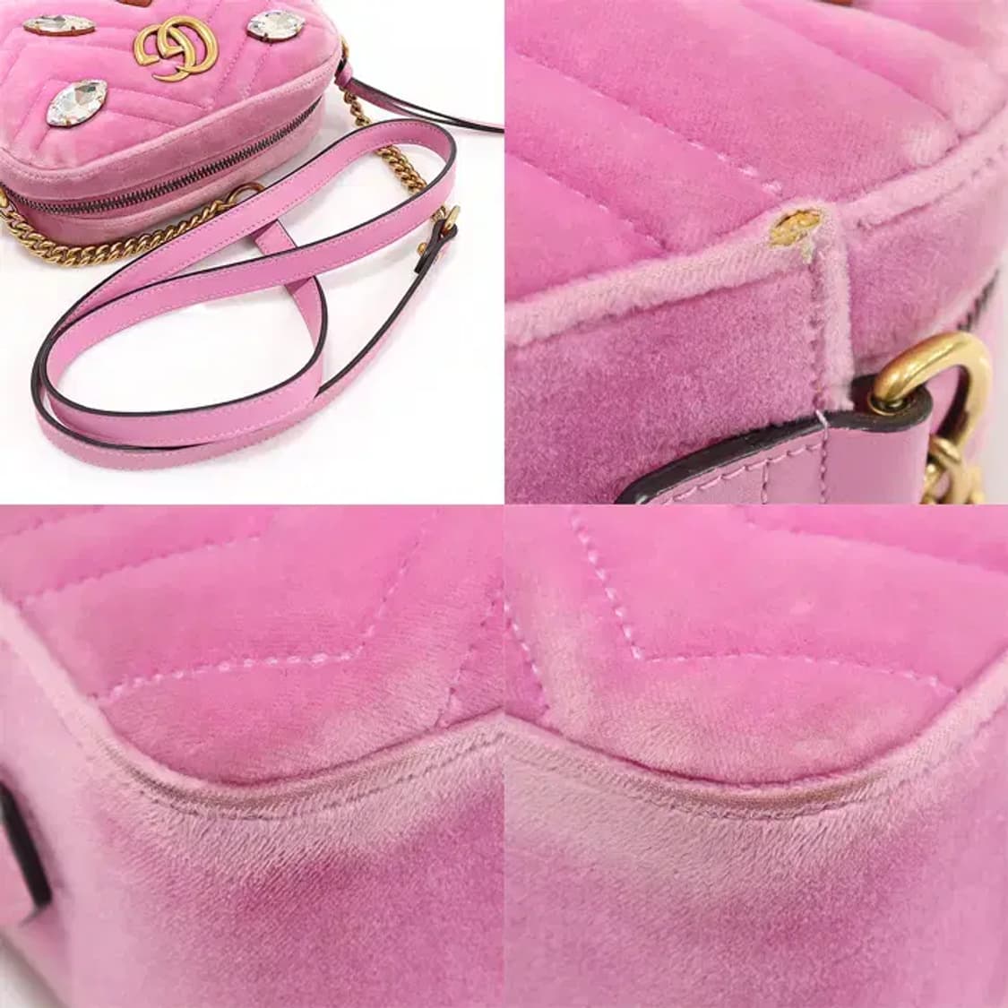 구찌 448065 핑크 벨벳 GG 마몽 크로스백 CO01865GU 상품이미지6