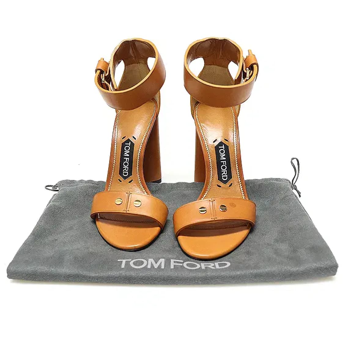 톰포드 W2063T 브라운 레더 블럭 힐 여성 샌들 23424TOM 상품이미지2