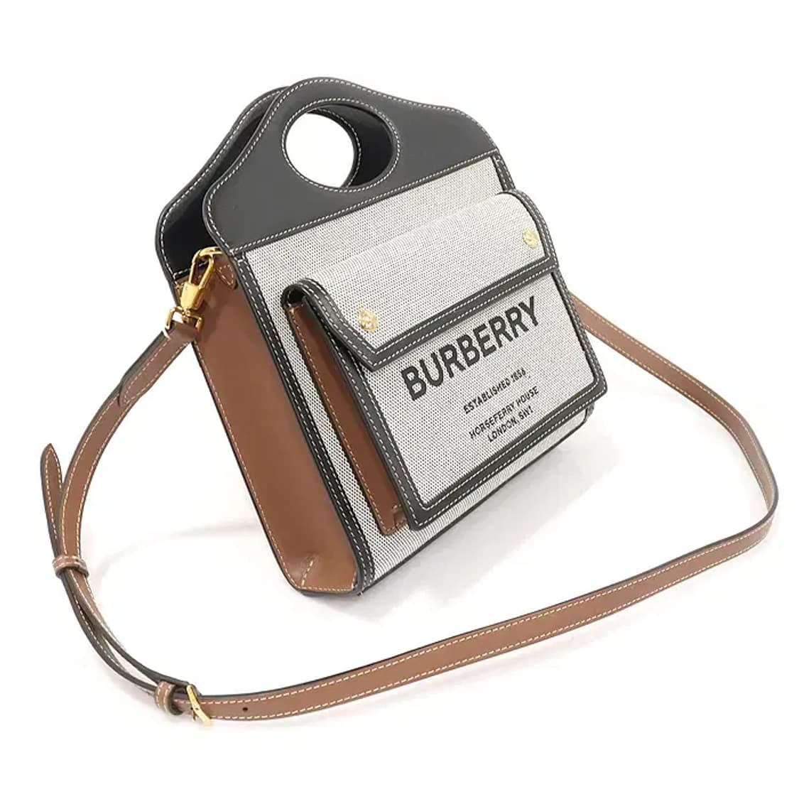 버버리 80324371 투톤 캔버스 미니 포켓 토트 EP82579BU 상품이미지3