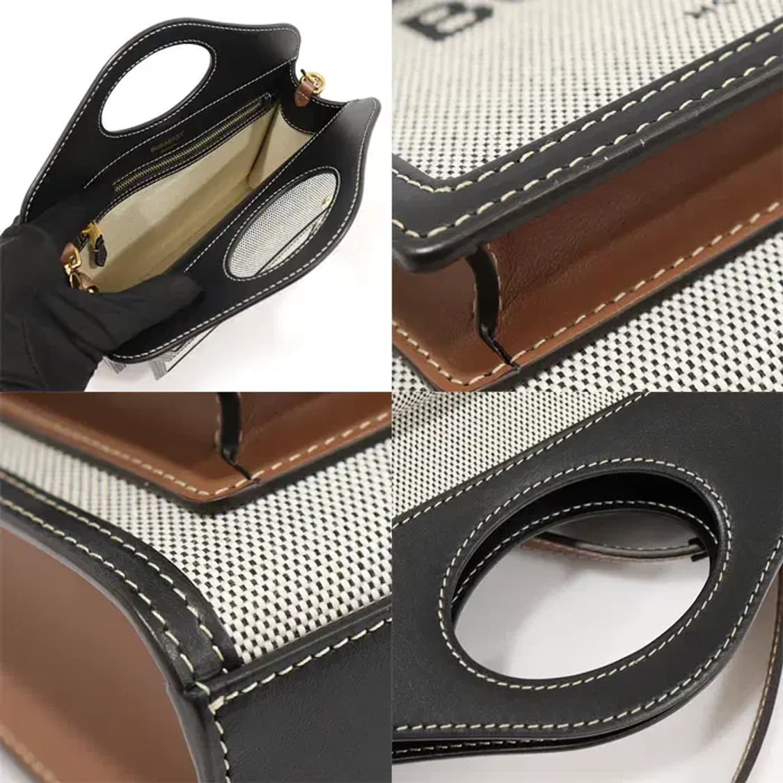 버버리 80324371 투톤 캔버스 미니 포켓 토트 EP82579BU 상품이미지6