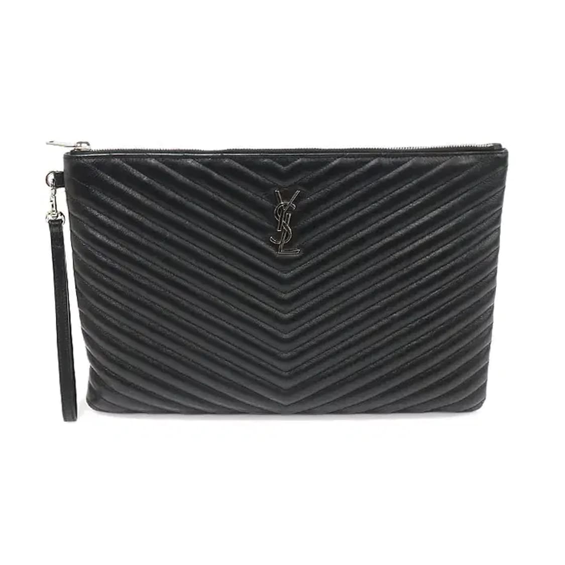 생로랑 440222 블랙 다큐먼트 홀더 스트랩 클러치 EP34483YSL 상품이미지1
