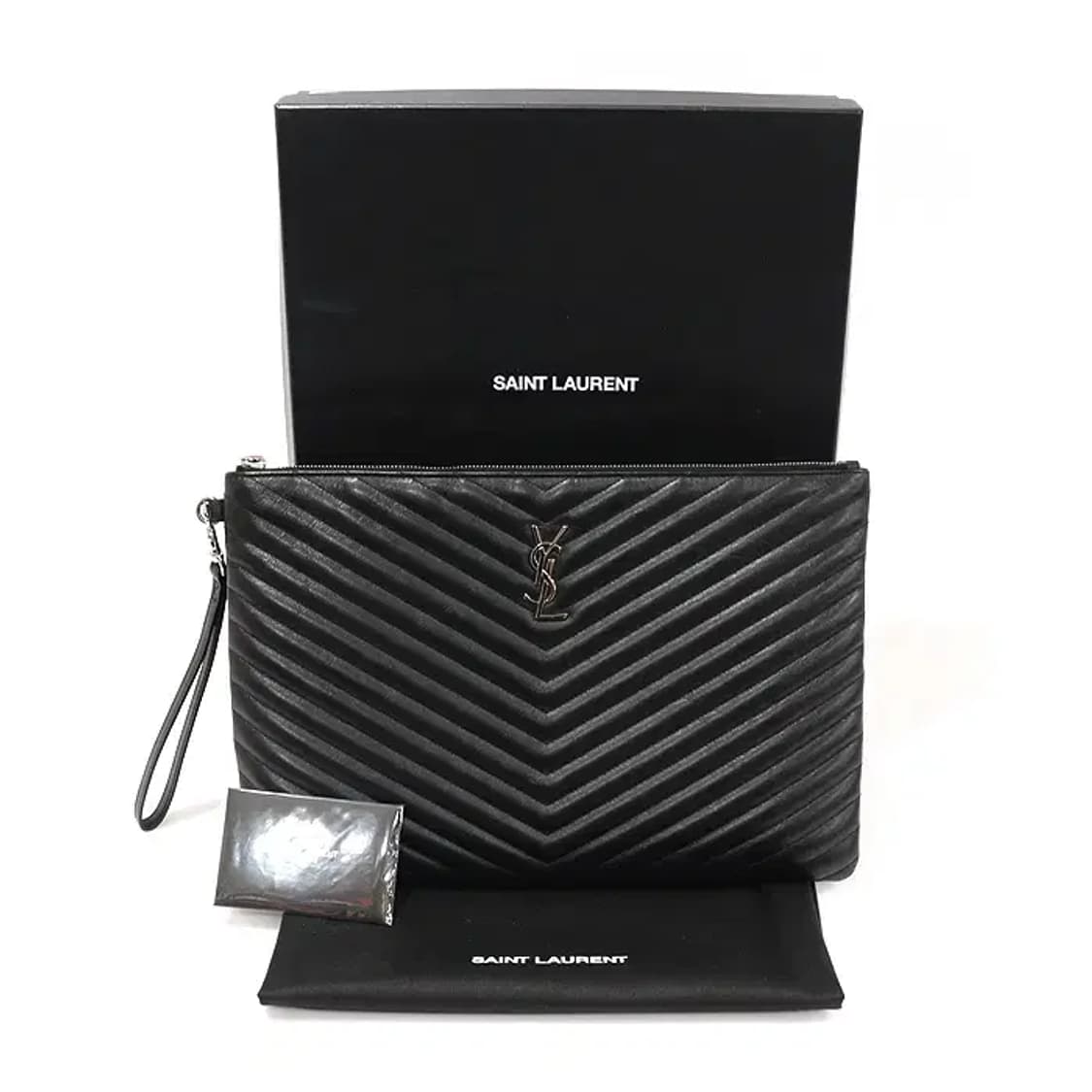 생로랑 440222 블랙 다큐먼트 홀더 스트랩 클러치 EP34483YSL 상품이미지2